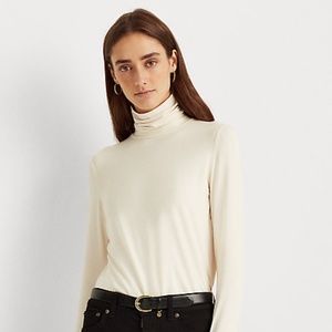 Ralph Lauren Cream Turtleneck Embroidered Horse